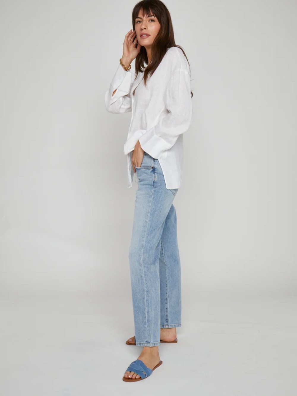 NWT Oliver Logan Chester Slim Straight Jeans Light Indigo Worn 2/26 - Picture 3 of 9